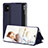 Leather Case Stands Flip Cover Holder ZL2 for Samsung Galaxy A71 5G Blue