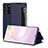 Leather Case Stands Flip Cover Holder ZL2 for Samsung Galaxy Note 20 5G Blue