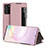 Leather Case Stands Flip Cover Holder ZL2 for Samsung Galaxy Note 20 5G Rose Gold