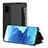 Leather Case Stands Flip Cover Holder ZL2 for Samsung Galaxy S20 Black
