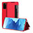 Leather Case Stands Flip Cover Holder ZL2 for Samsung Galaxy S20 Red