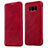 Leather Case Stands Flip Cover L01 for Samsung Galaxy S8 Plus Red
