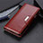 Leather Case Stands Flip Cover L01 Holder for Apple iPhone 12 Pro Brown