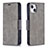 Leather Case Stands Flip Cover L01 Holder for Apple iPhone 13 Mini Gray