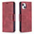 Leather Case Stands Flip Cover L01 Holder for Apple iPhone 13 Mini Red