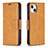 Leather Case Stands Flip Cover L01 Holder for Apple iPhone 13 Mini Yellow