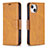Leather Case Stands Flip Cover L01 Holder for Apple iPhone 13 Yellow