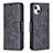 Leather Case Stands Flip Cover L01 Holder for Apple iPhone 14 Black