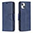 Leather Case Stands Flip Cover L01 Holder for Apple iPhone 14 Blue
