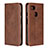 Leather Case Stands Flip Cover L01 Holder for Google Pixel 3 Brown