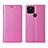 Leather Case Stands Flip Cover L01 Holder for Google Pixel 5 Pink