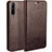 Leather Case Stands Flip Cover L01 Holder for Huawei Honor 9X Pro Brown