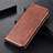 Leather Case Stands Flip Cover L01 Holder for Huawei P Smart (2020) Brown