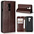 Leather Case Stands Flip Cover L01 Holder for LG G7 Brown