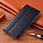 Leather Case Stands Flip Cover L01 Holder for LG K22 Navy Blue