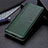 Leather Case Stands Flip Cover L01 Holder for LG K52 Green