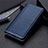 Leather Case Stands Flip Cover L01 Holder for LG Q52 Blue
