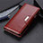 Leather Case Stands Flip Cover L01 Holder for LG Velvet 4G Brown