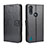 Leather Case Stands Flip Cover L01 Holder for Motorola Moto E6s (2020) Black