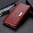 Leather Case Stands Flip Cover L01 Holder for Motorola Moto E7 (2020) Brown