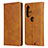 Leather Case Stands Flip Cover L01 Holder for Motorola Moto Edge Plus Orange