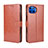 Leather Case Stands Flip Cover L01 Holder for Motorola Moto One 5G Brown