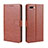 Leather Case Stands Flip Cover L01 Holder for Oppo A12e Brown