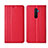 Leather Case Stands Flip Cover L01 Holder for Oppo Reno Ace Red