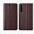 Leather Case Stands Flip Cover L01 Holder for Realme X50 Pro 5G Brown