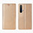 Leather Case Stands Flip Cover L01 Holder for Realme X50m 5G Gold