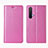 Leather Case Stands Flip Cover L01 Holder for Realme X50m 5G Pink