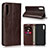 Leather Case Stands Flip Cover L01 Holder for Samsung Galaxy A30S Brown