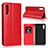 Leather Case Stands Flip Cover L01 Holder for Samsung Galaxy A30S Red