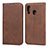 Leather Case Stands Flip Cover L01 Holder for Samsung Galaxy A40 Brown