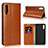 Leather Case Stands Flip Cover L01 Holder for Samsung Galaxy A50 Orange