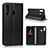 Leather Case Stands Flip Cover L01 Holder for Samsung Galaxy M40 Black