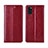 Leather Case Stands Flip Cover L01 Holder for Samsung Galaxy M51 Red Wine