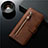 Leather Case Stands Flip Cover L01 Holder for Samsung Galaxy S20 Brown