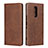 Leather Case Stands Flip Cover L01 Holder for Sony Xperia 1 Brown