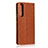 Leather Case Stands Flip Cover L01 Holder for Sony Xperia 1 II Orange