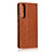 Leather Case Stands Flip Cover L01 Holder for Sony Xperia 1 II Orange