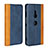 Leather Case Stands Flip Cover L01 Holder for Sony Xperia XZ3 Blue