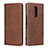 Leather Case Stands Flip Cover L01 Holder for Sony Xperia XZ4 Brown