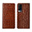 Leather Case Stands Flip Cover L01 Holder for Vivo X60 5G Light Brown