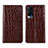 Leather Case Stands Flip Cover L01 Holder for Vivo X60 Pro 5G Brown