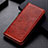 Leather Case Stands Flip Cover L01 Holder for Vivo Y20 Brown
