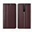 Leather Case Stands Flip Cover L01 Holder for Xiaomi Redmi K30 5G Brown