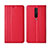 Leather Case Stands Flip Cover L01 Holder for Xiaomi Redmi K30 5G Red