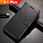 Leather Case Stands Flip Cover L02 for Nokia 6.1 Plus Black