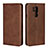 Leather Case Stands Flip Cover L02 Holder for LG G7 Brown